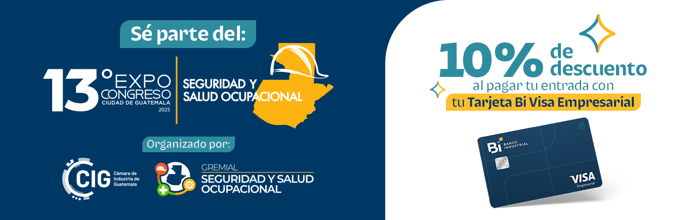10% de descuento en tus entradas para la 13º Expo Congreso de Salud y Seguridad Ocupacional con tus Tarjetas Bi Empresarial