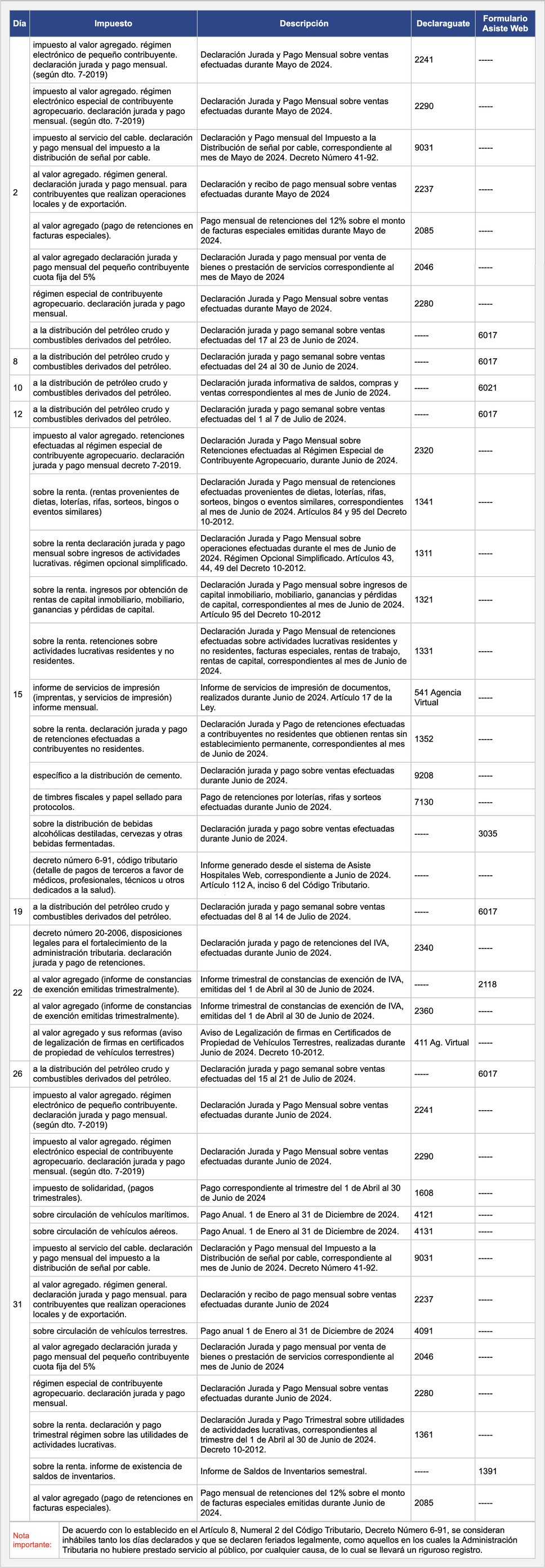 Calendario SAT julio 2024 (2)