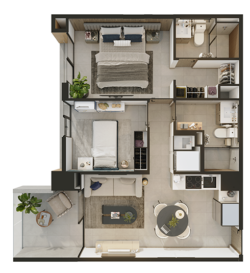 DOS HABITACIONES - CENTRO 