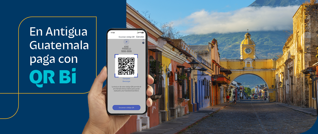 Pagar con código QR Bi en Antigua Guatemala